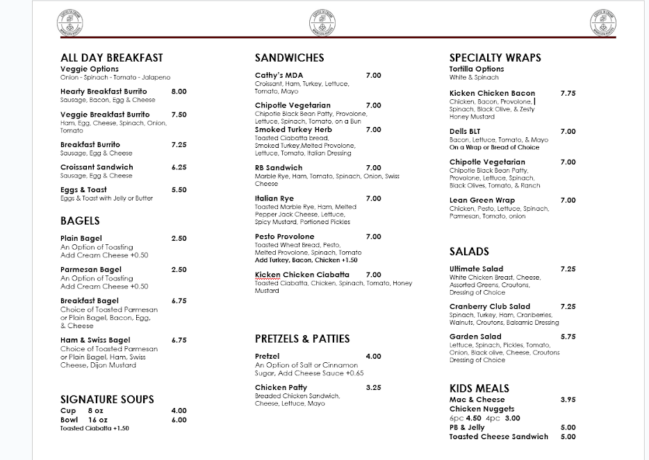 Cafe Menu Coffee Ta Cream